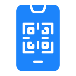 Icon eines Smartphones mit QR-Code