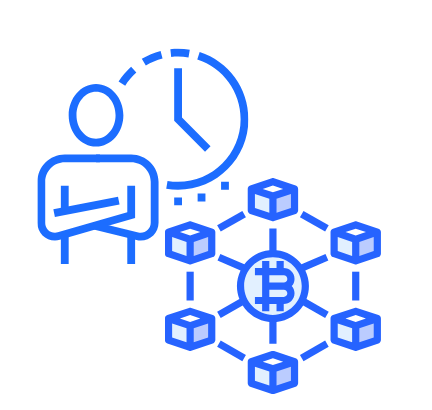 Infografik mit einem Warte-Icon und der Anweisung „Warten Sie auf die Bestätigung“