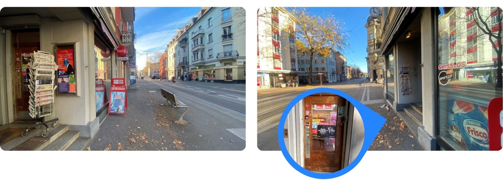 Die Umgebung des Kiosks Seefeld, in dem sich der Bitcoin-Automat befindet.