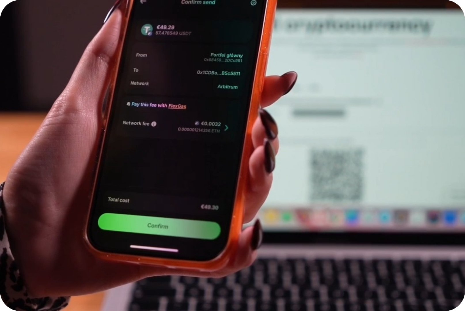 Handybildschirm mit geöffnetem Bitcoin-Wallet