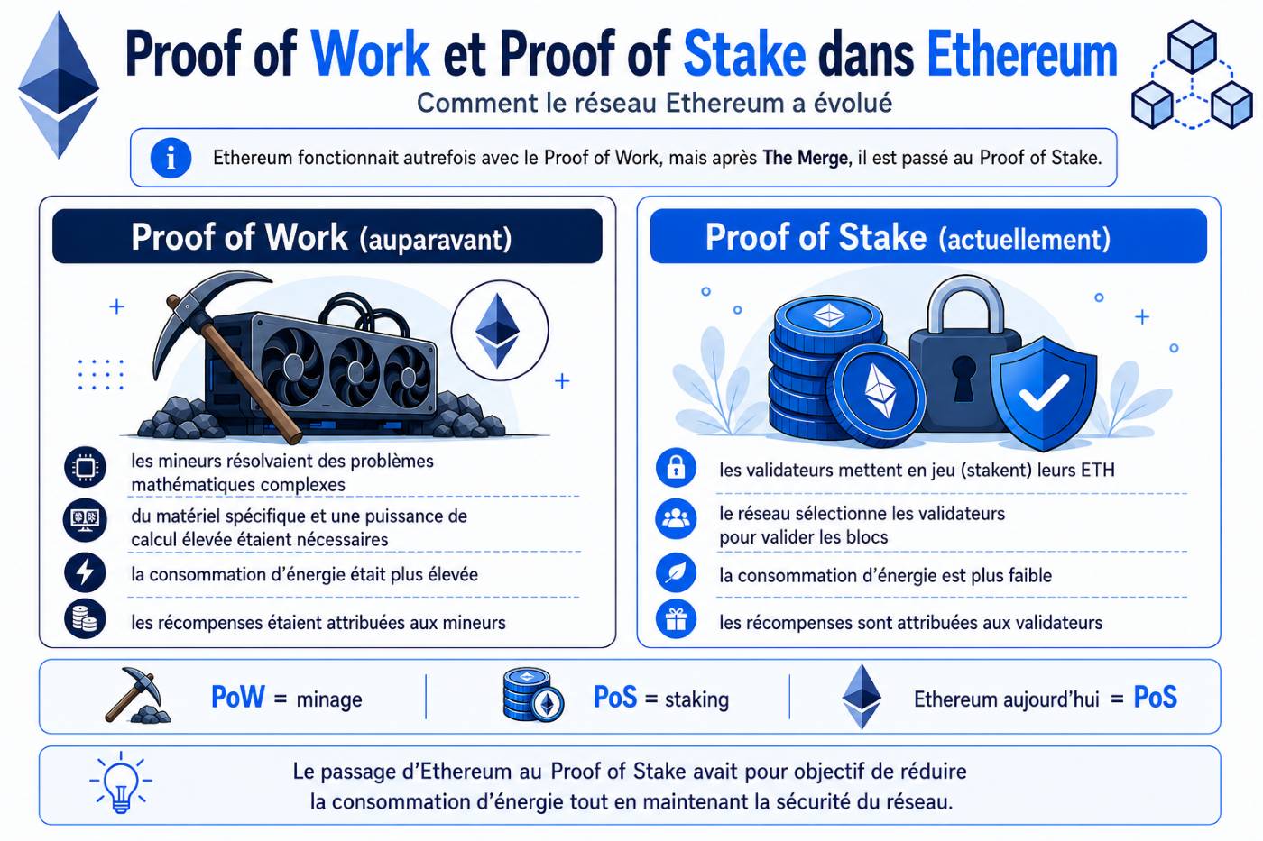 Proof of Work et Proof of Stake sur Ethereum
