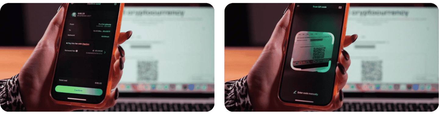 Smartphone mit Bitcoin Wallet