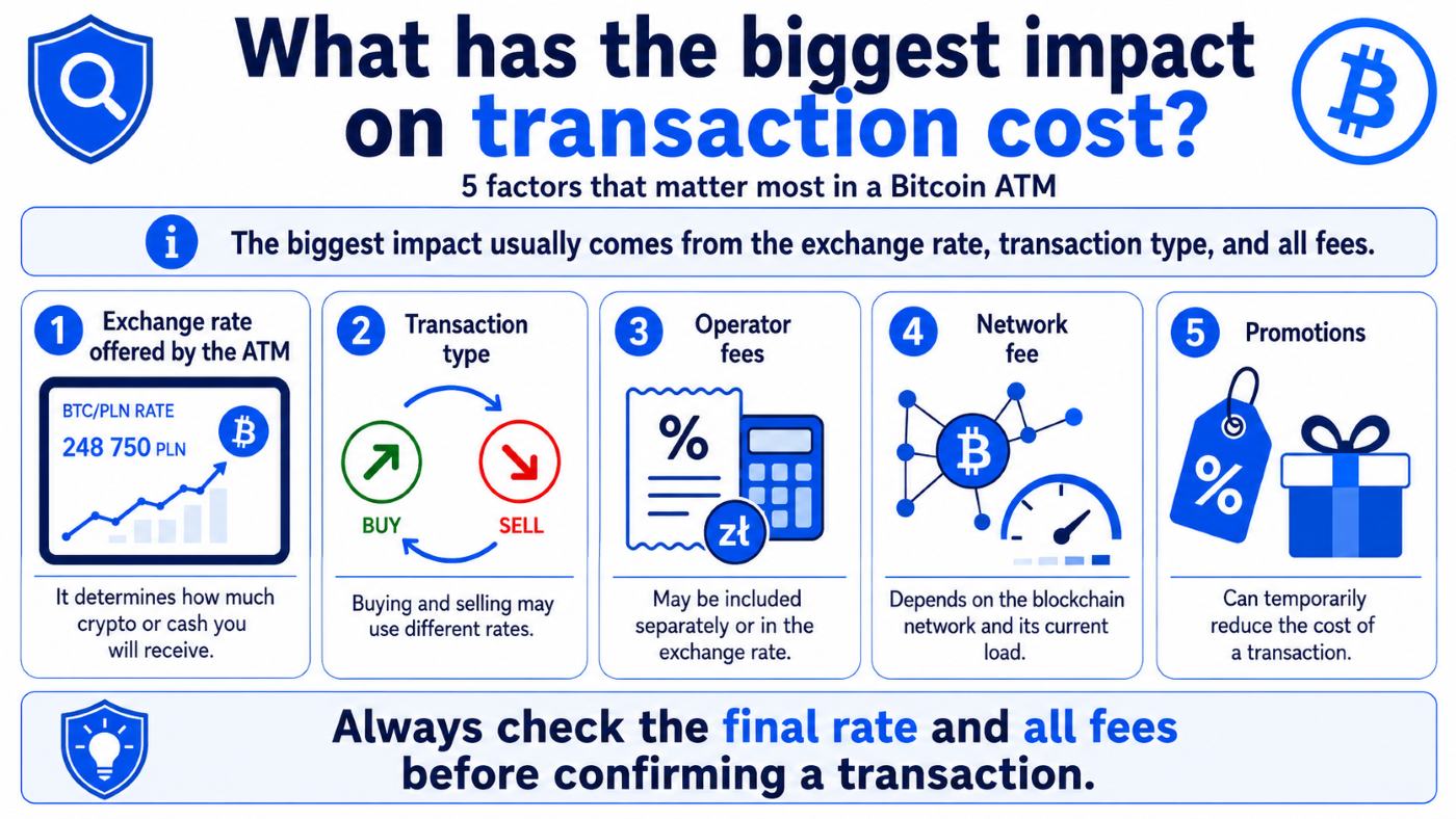 A graphic explaining which factors have the greatest impact on transaction costs.