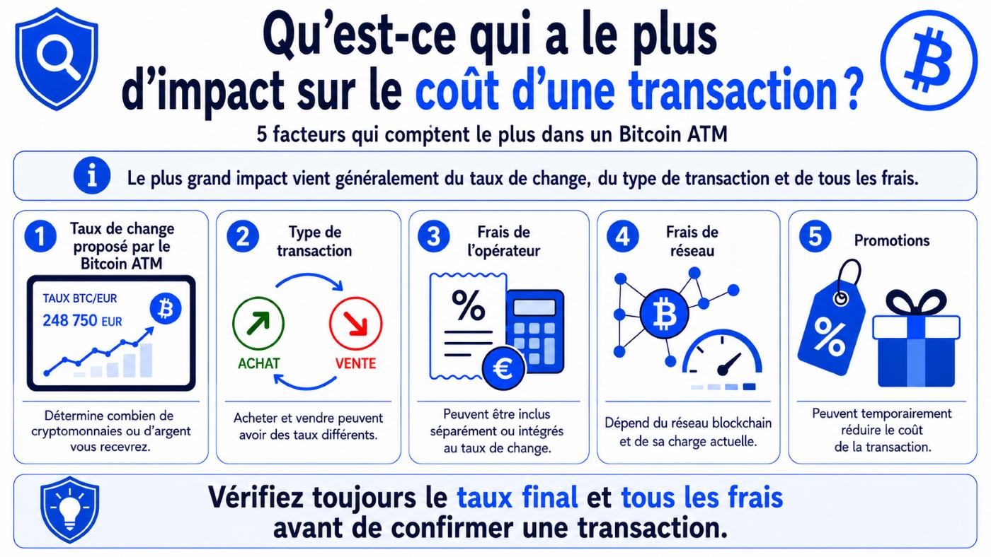 Un graphique expliquant quels sont les facteurs qui influencent le plus les coûts de transaction.