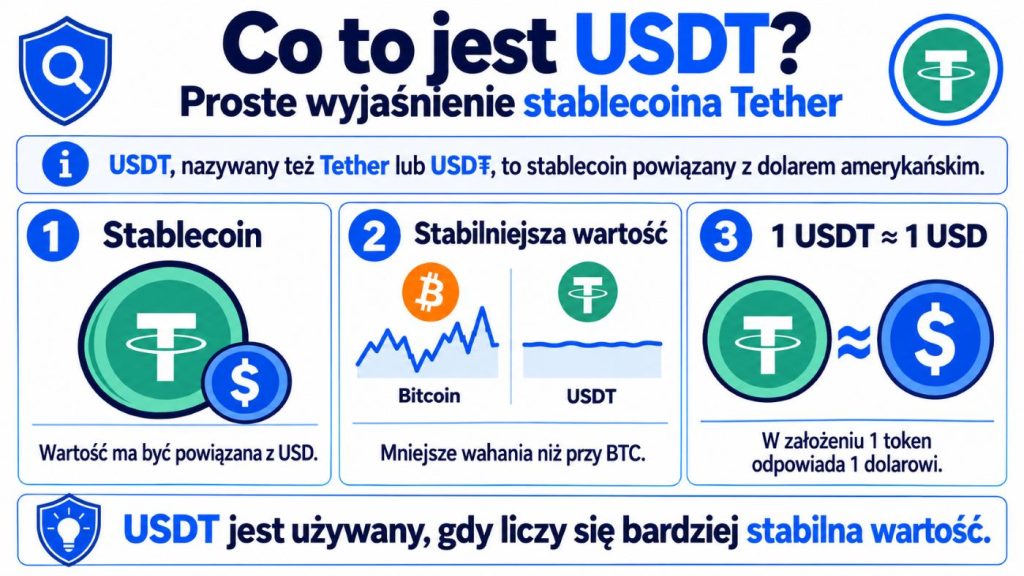 Erklärung, was USDT ist und worin der Unterschied zwischen Tether und Bitcoin besteht.